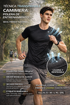 Polera Hombre Camimera Gym Running Deportiva Transpirable Poliéster