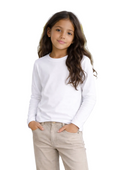 Polera Niña Extreme Algodón Manga Larga Blanca Cuello Reforzado