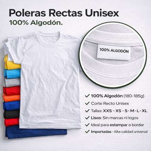 Polera Hombre Cuello Polo Premium 100% Algodón Para Negocios O Estampar
