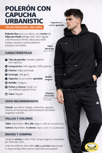 Poleron Hombre Urban Liso Con Capucha Premium