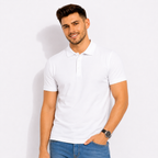 Polera Piqué Hombre Blanca 60% Algodón 40% Poliéster Tallas S A 3xl