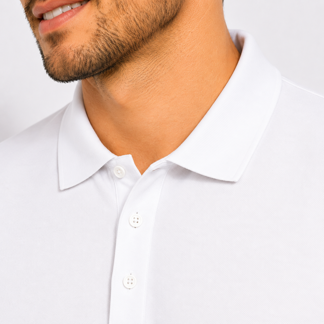 Polera Piqué Hombre Blanca 60% Algodón 40% Poliéster Tallas S A 3xl