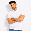 Polera Piqué Hombre Blanca 60% Algodón 40% Poliéster Tallas S A 3xl
