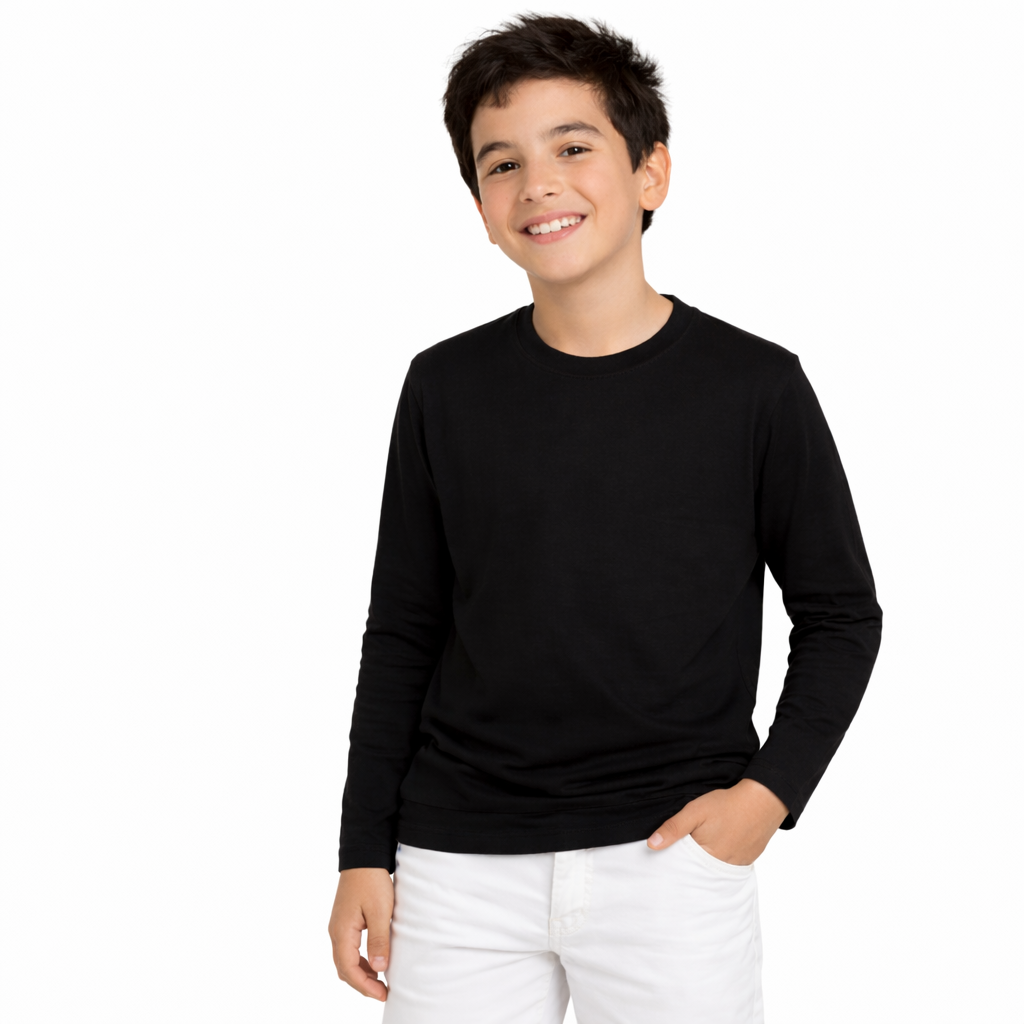 Polera Niño Niña Extreme Manga Larga Algodón 160 Gr Cuello Reforzado