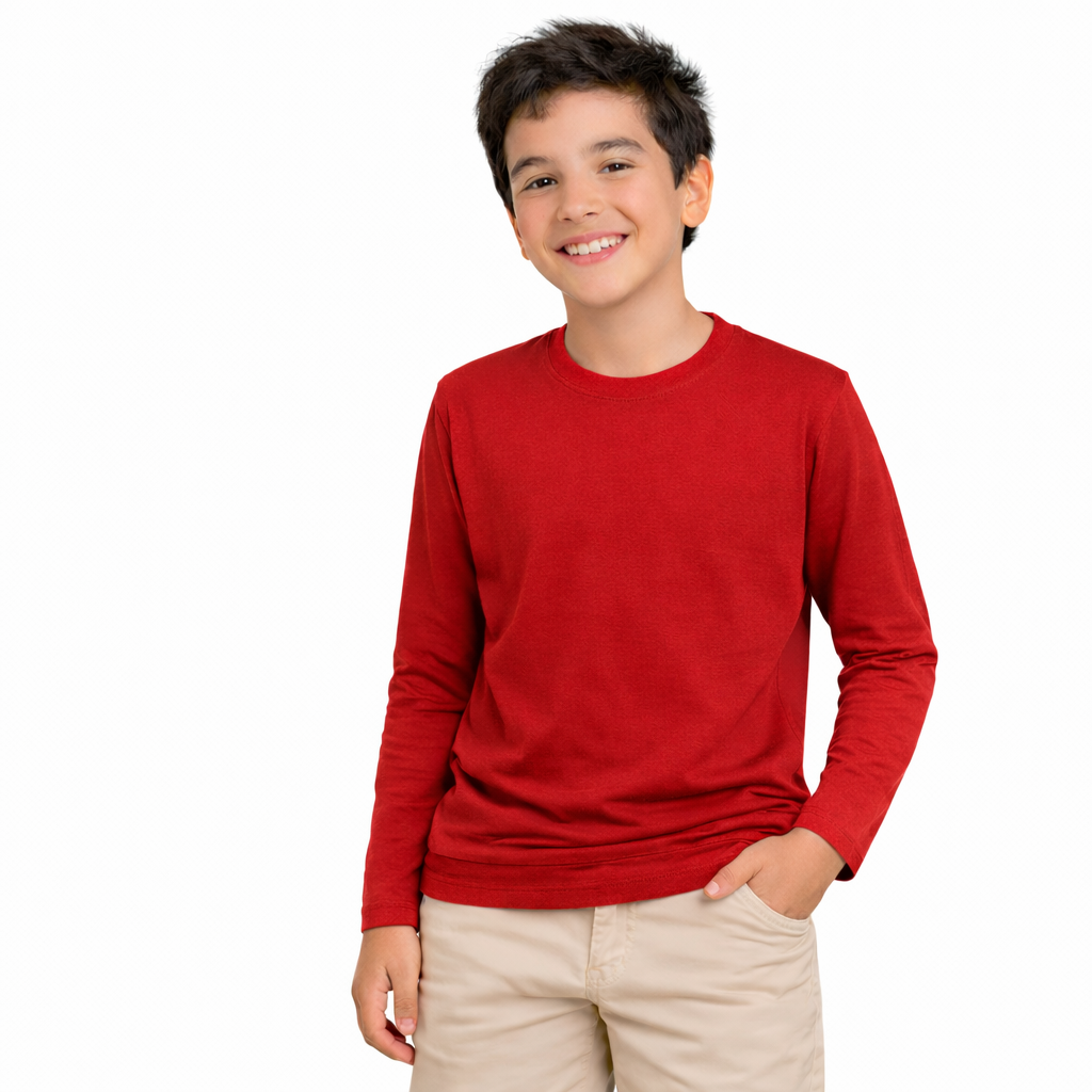 Polera Niño Niña Extreme Manga Larga Algodón 160 Gr Cuello Reforzado