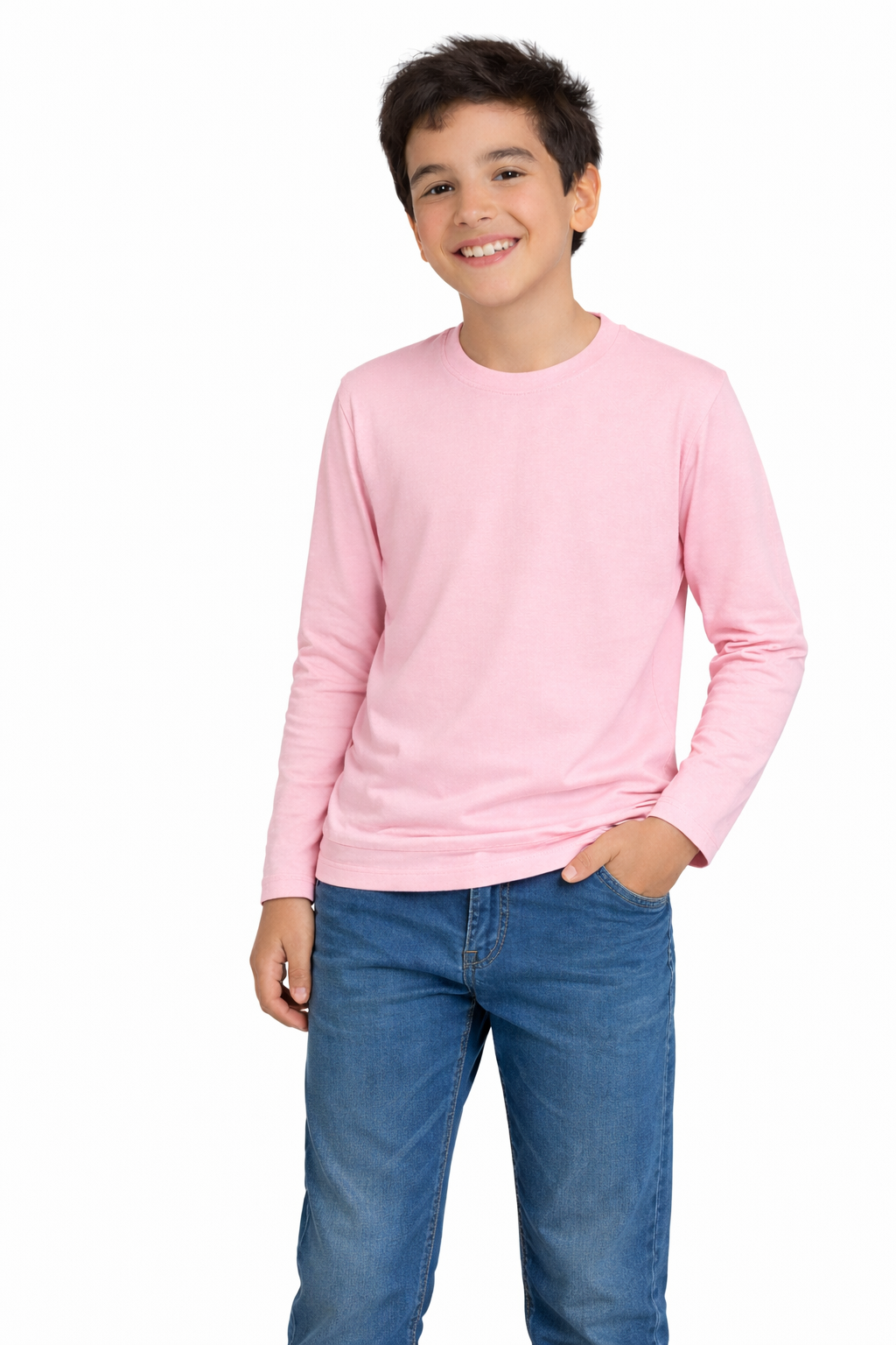 Polera Niño Niña Extreme Manga Larga Algodón 160 Gr Cuello Reforzado