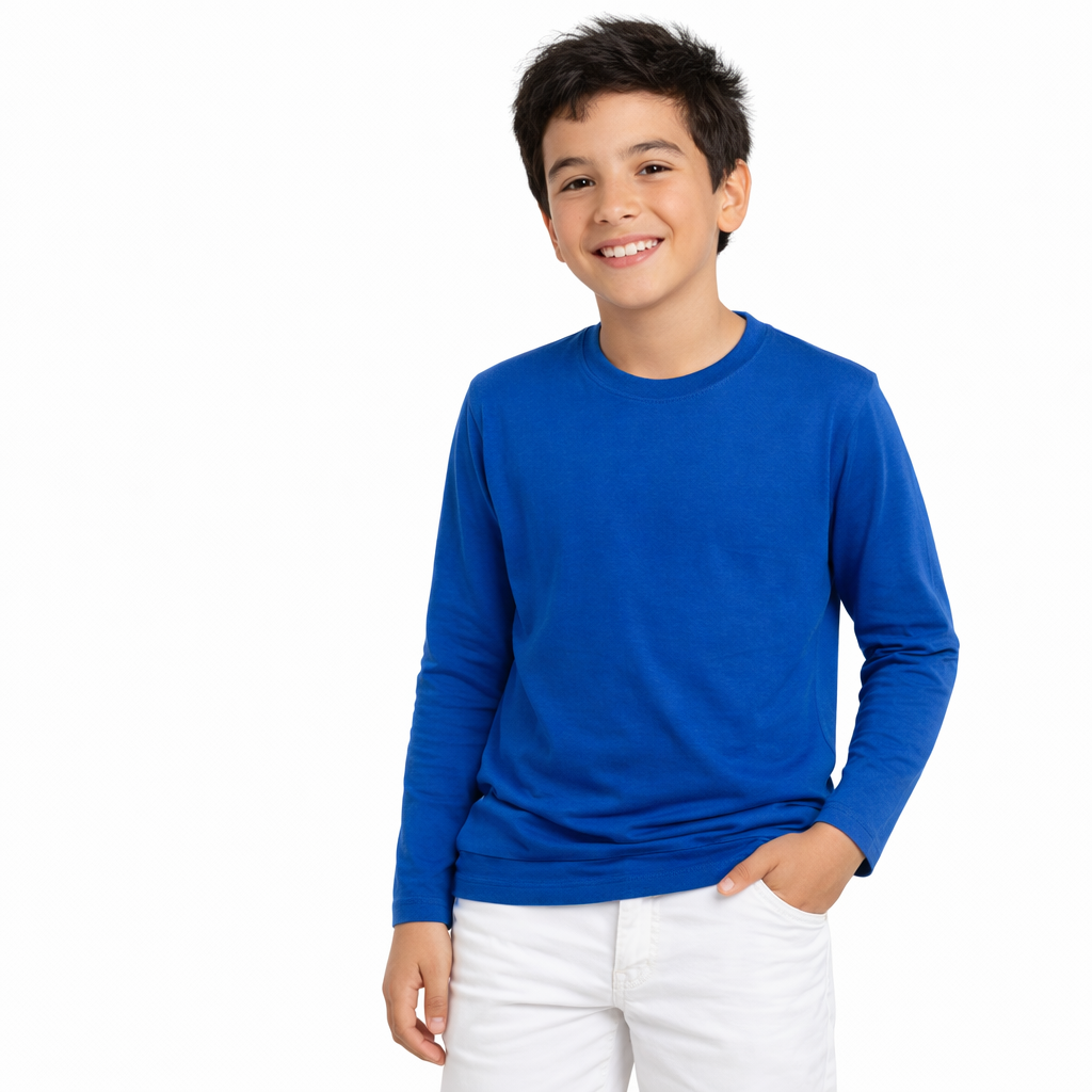 Polera Niño Niña Extreme Manga Larga Algodón 160 Gr Cuello Reforzado