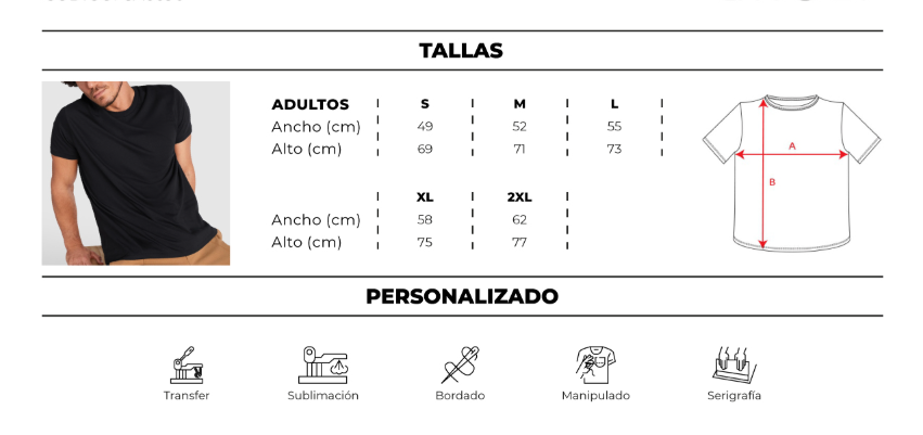 Polera Premium Hombre Algodón Orgánico Suave Tallas S a 2XL