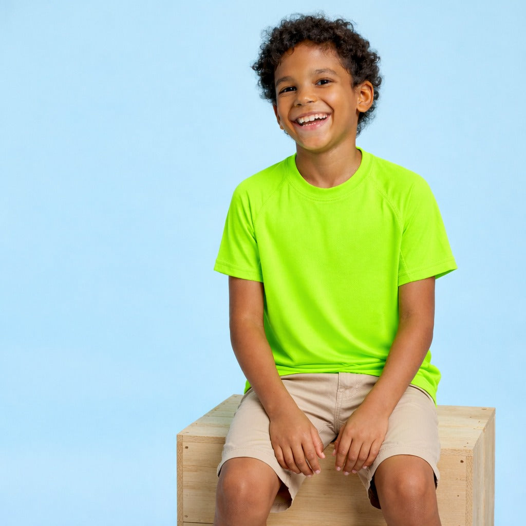 Polera Montecarlo Deportiva Niño Control Dry + UV 150 g/m² – Educación Física y Deportes