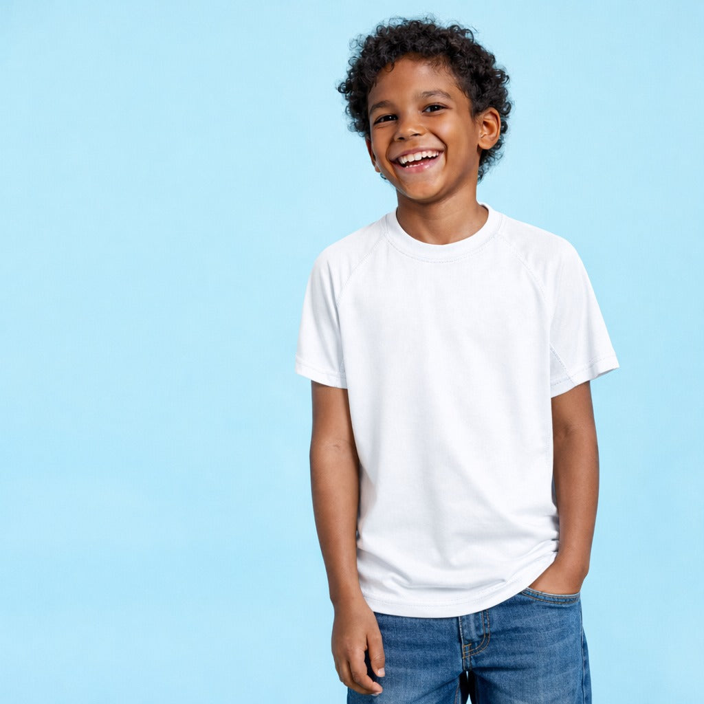 Polera Montecarlo Deportiva Niño Control Dry + UV 150 g/m² – Educación Física y Deportes