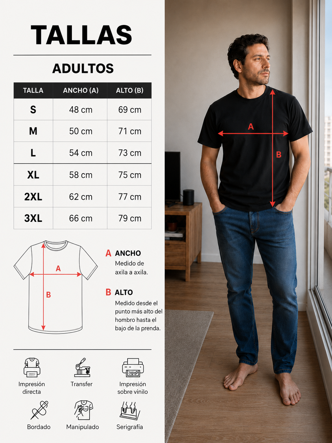 Polera Lisa Premium 100% Algodón 150 g/m² cuello redondo