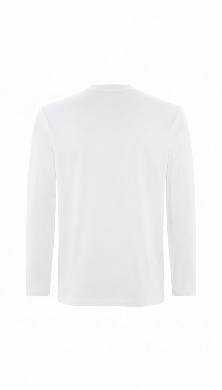 Polera Hombre Premium 100% Algodón M/L Blanca Talla 3xl