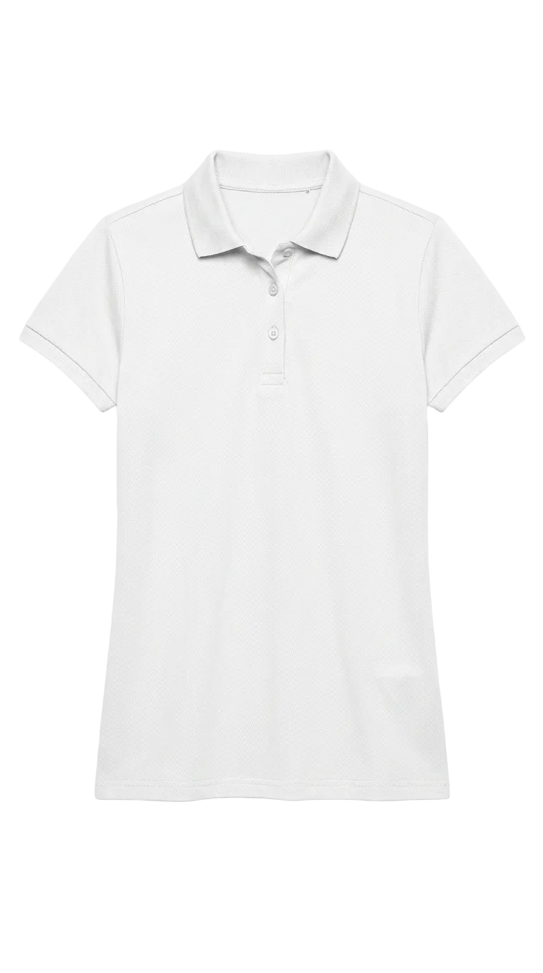 Polera Pique Mujer Premium Blanco Tallas S-2xl