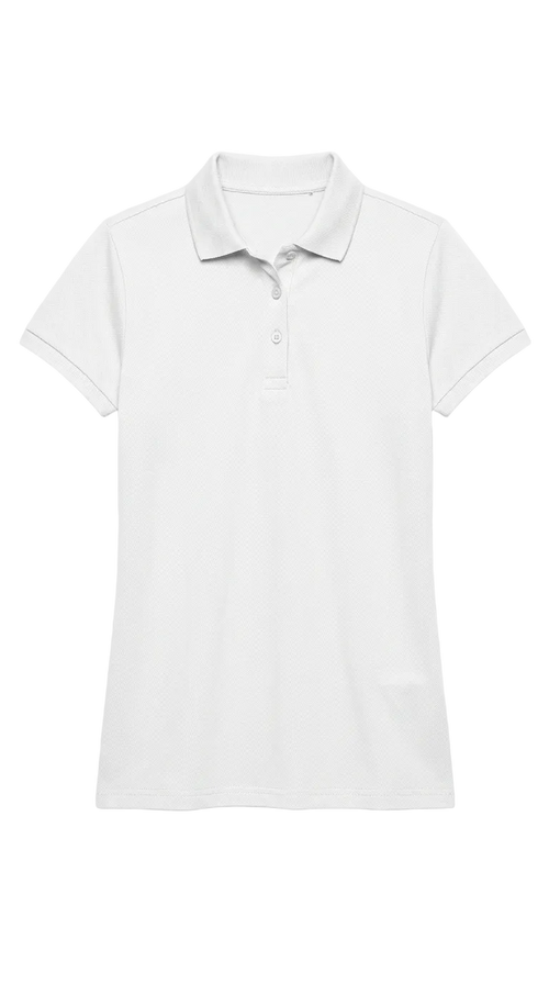 Polera Pique Mujer Premium Blanco Tallas S-2xl