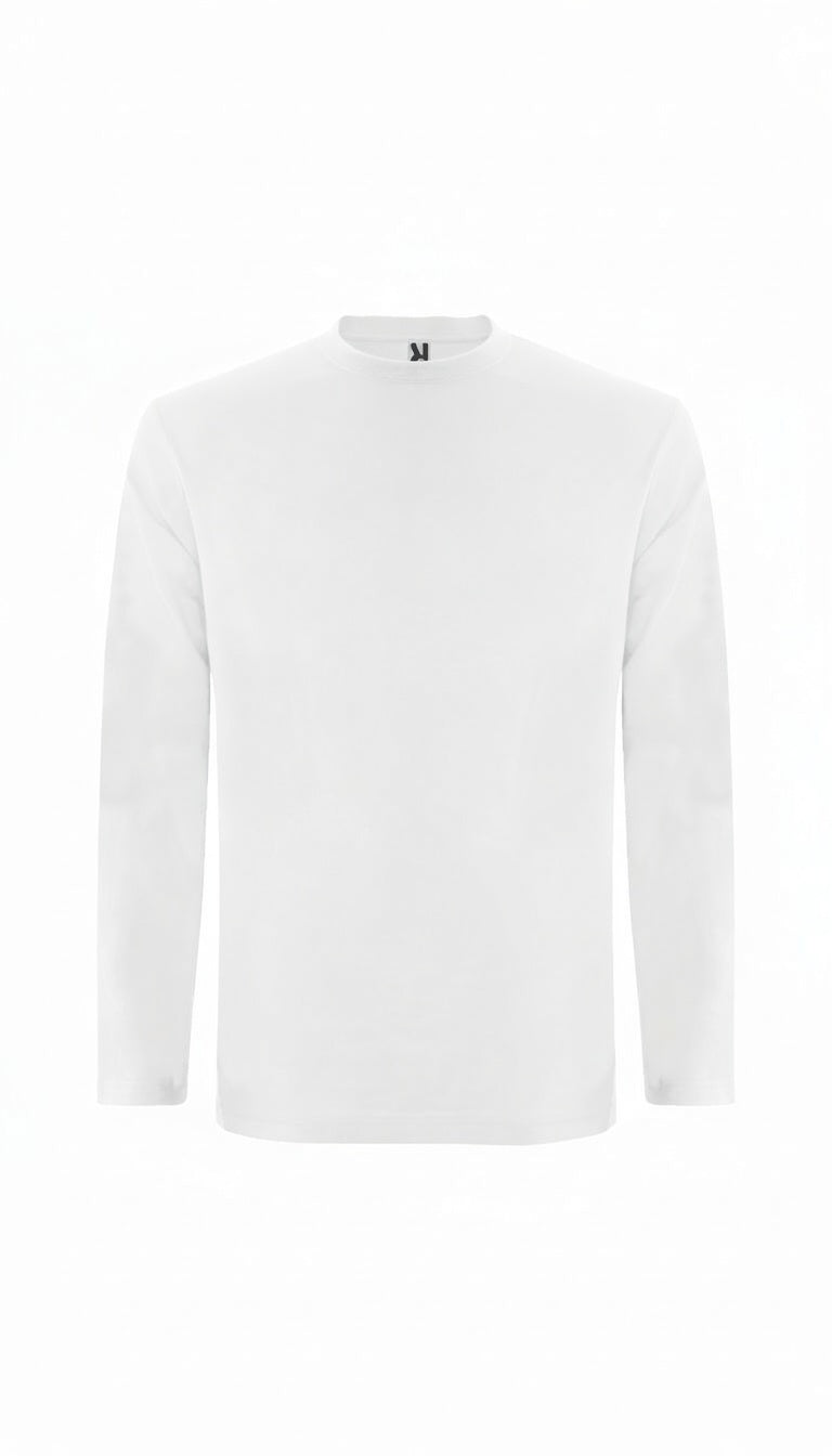 Polera Hombre Premium 100% Algodón M/L Blanca Talla 3xl