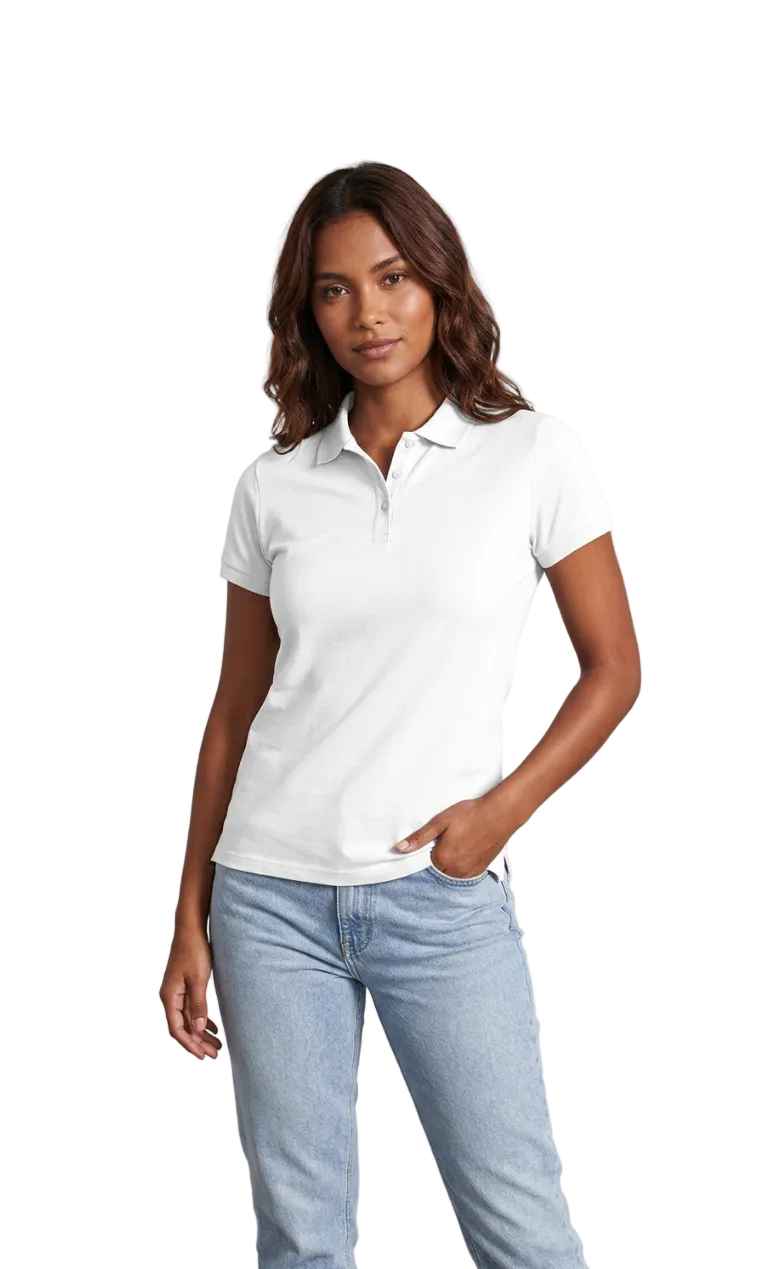 Polera Pique Mujer Premium Blanco Tallas S-2xl