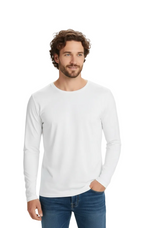 Polera Hombre Poliéster Manga Larga Tallas S-3xl