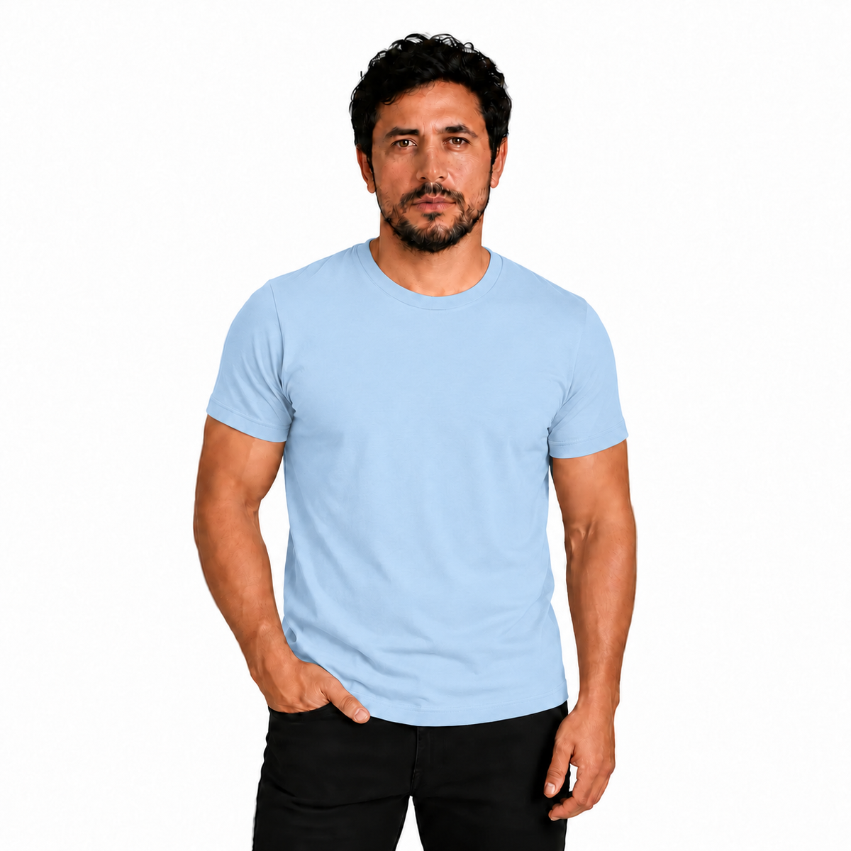 Polera Lisa Premium 100% Algodón Europeo Sin Logos Cuello Redondo Manga Corta