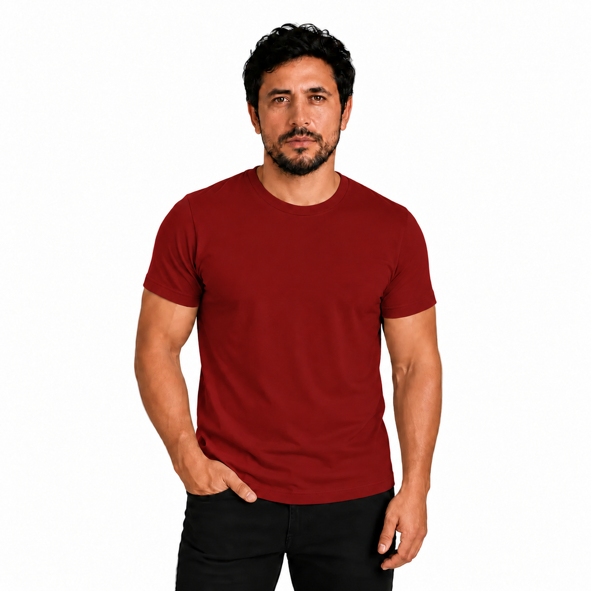 Polera Lisa Premium 100% Algodón Europeo Sin Logos Cuello Redondo Manga Corta