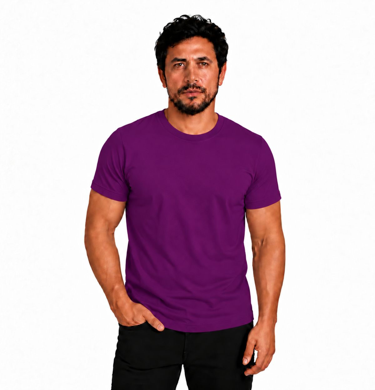 Polera Lisa Premium 100% Algodón Europeo Sin Logos Cuello Redondo Manga Corta