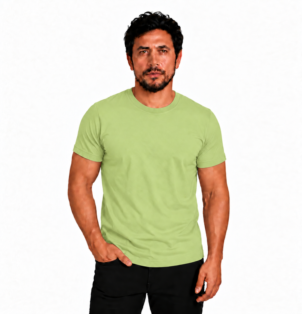 Polera Lisa Premium 100% Algodón Europeo Sin Logos Cuello Redondo Manga Corta