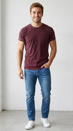 Polera Hombre Premium Husky 100% Algodón Efecto Jeans Tallas S-2xl