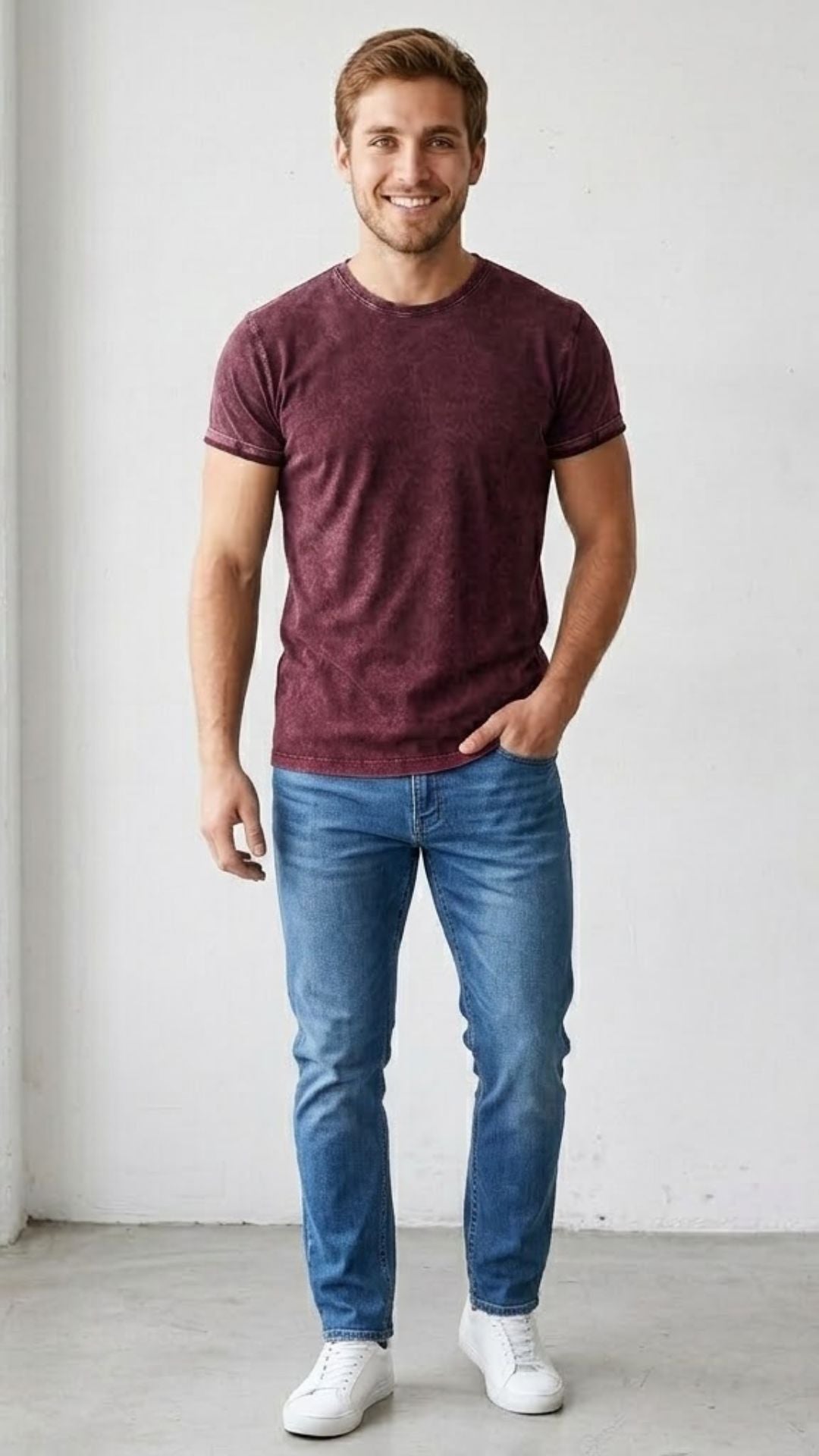 Polera Hombre Premium Husky 100% Algodón Efecto Jeans Tallas S-2xl