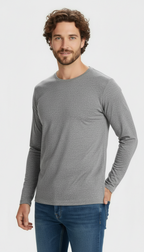 Polera Hombre Poliéster Manga Larga Tallas S-3xl