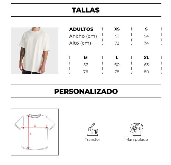 Polera Oversize Hombre Premium 100% Algodón Pesado 210g