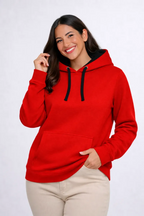 Polerón Mujer Bicolor Urban Con Capucha Felpa Perchada 280 g/m²
