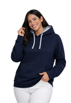 Polerón Mujer Bicolor Urban Con Capucha Felpa Perchada 280 g/m²