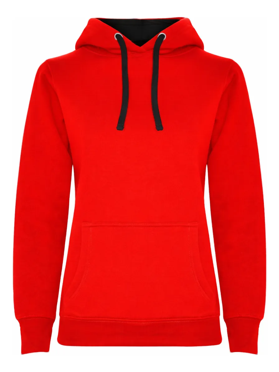 Polerón Mujer Bicolor Urban Con Capucha Felpa Perchada 280 g/m²