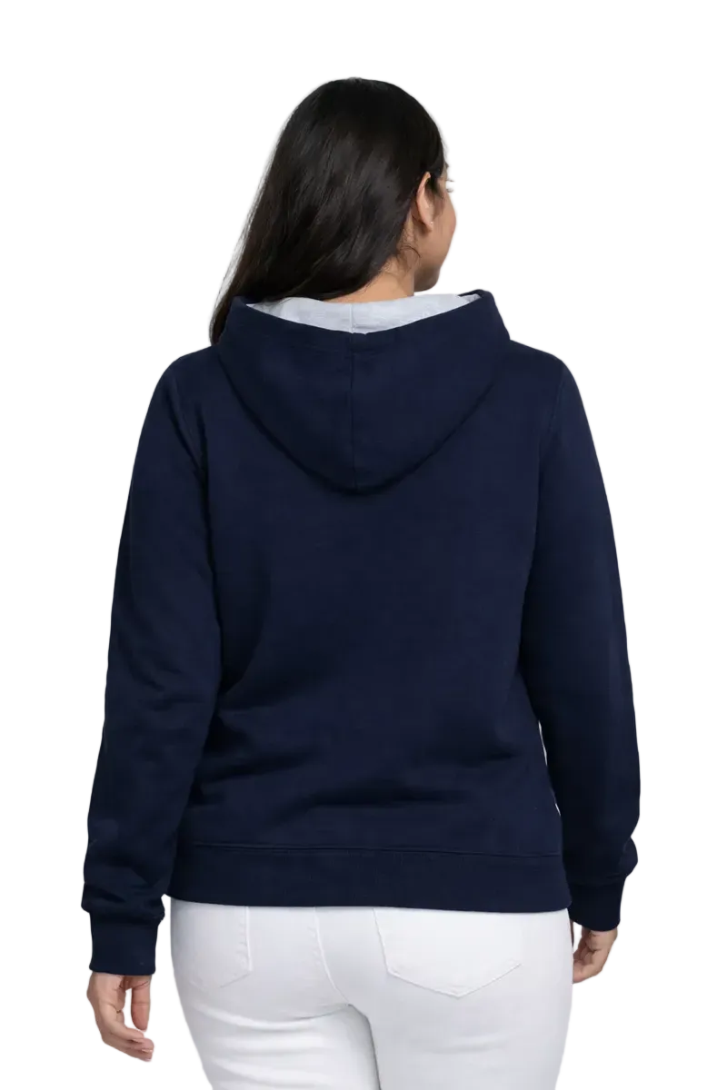 Polerón Mujer Bicolor Urban Con Capucha Felpa Perchada 280 g/m²