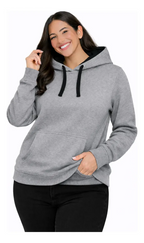 Polerón Mujer Bicolor Urban Con Capucha Felpa Perchada 280 g/m²