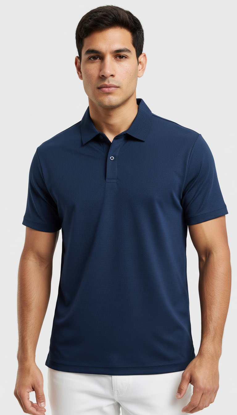 Polera Piqué Hombre Manga Corta Cuello Polo