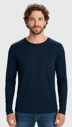 Polera Hombre Poliéster Manga Larga Tallas S-3xl