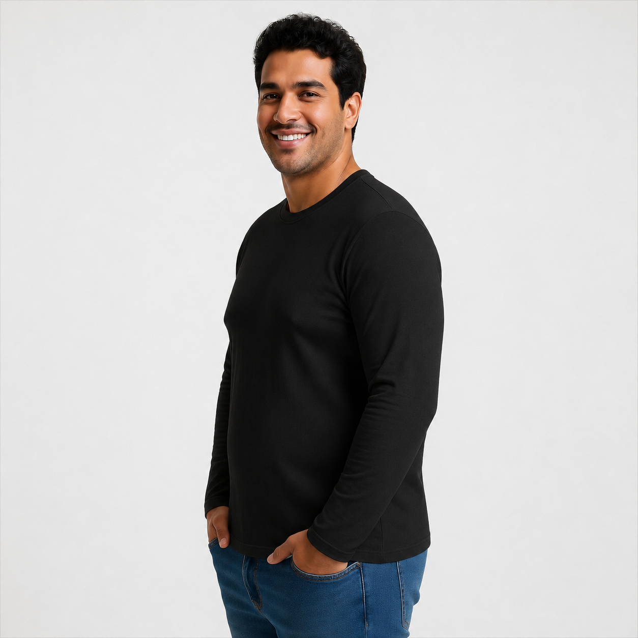 Polera Manga Larga Hombre 3XL 100% Algodón Premium