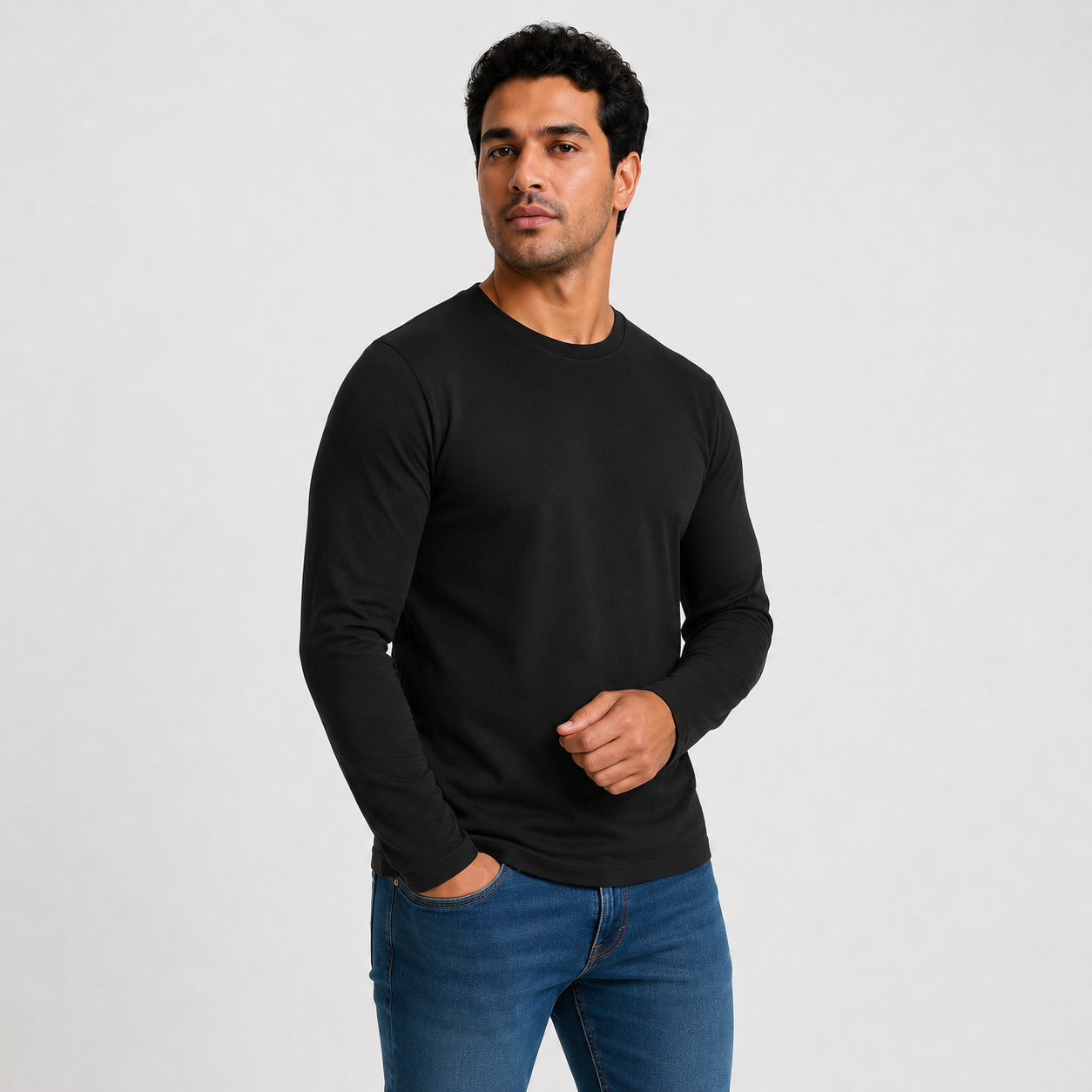 Polera Manga Larga Hombre 3XL 100% Algodón Premium
