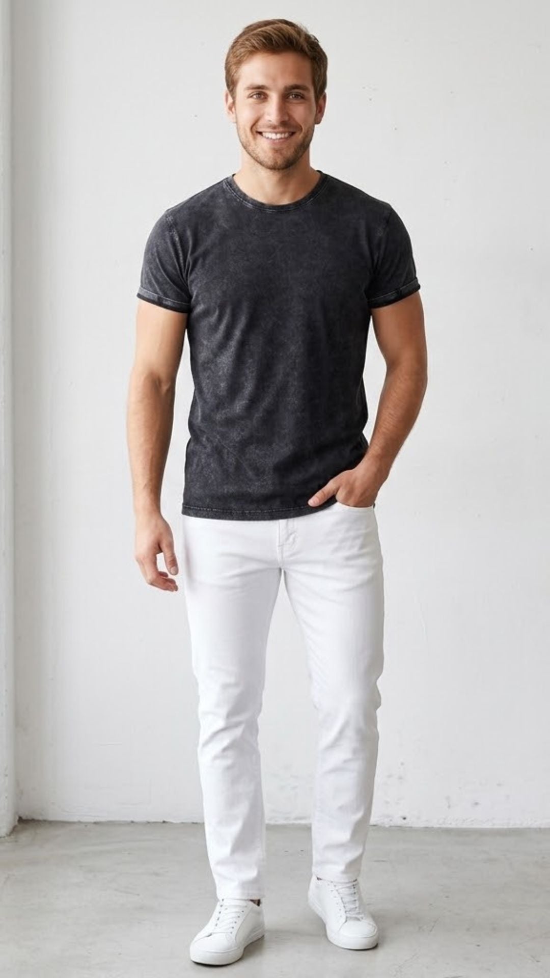 Polera Hombre Premium Husky 100% Algodón Efecto Jeans Tallas S-2xl