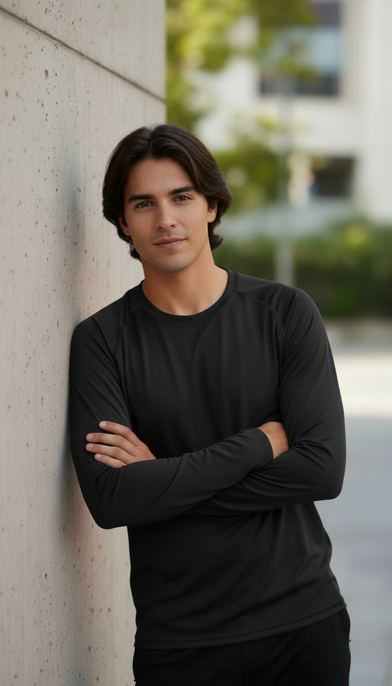 Polera Hombre Deportiva 100% Algodón M/L Tallas S-2xl