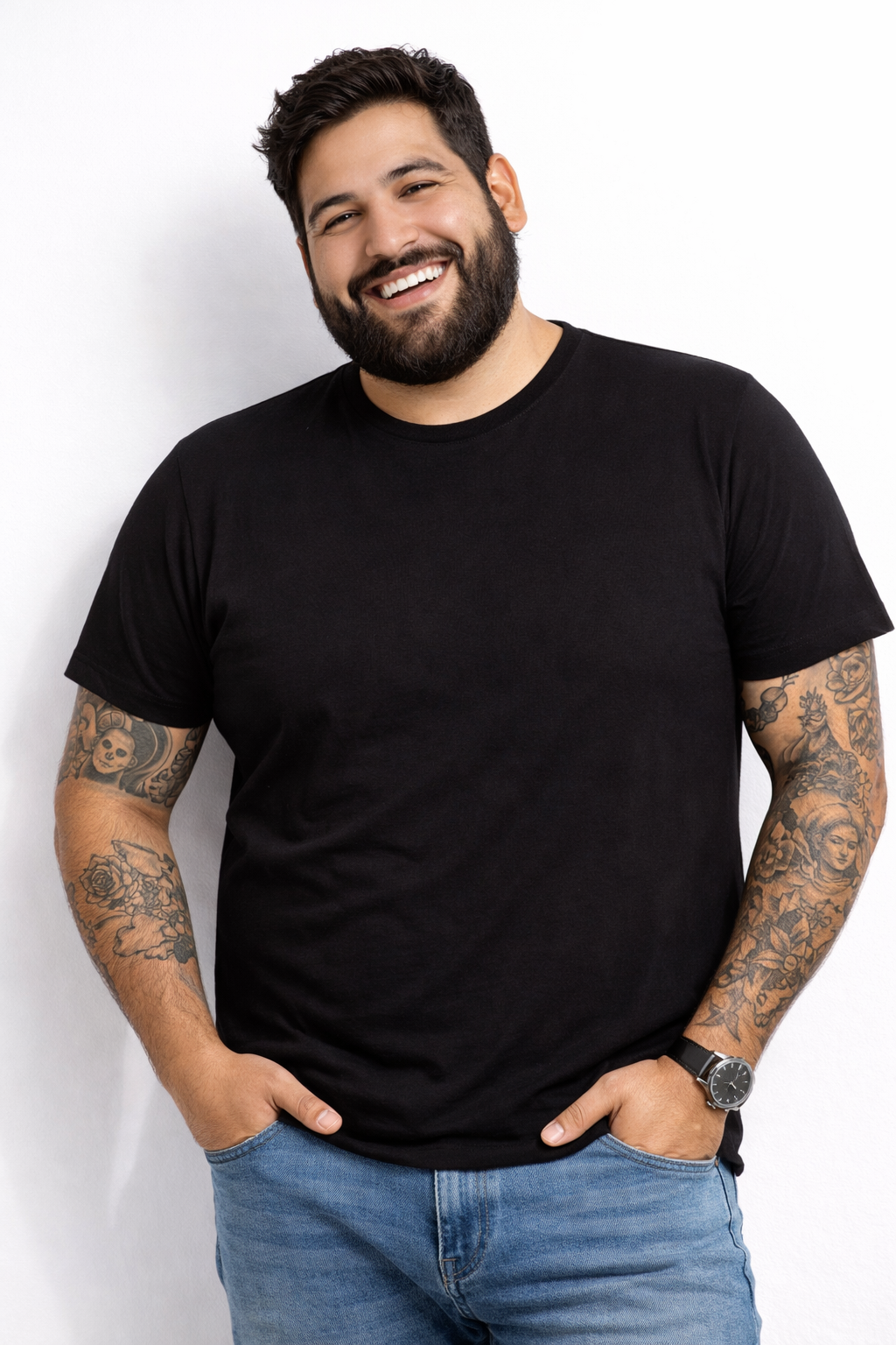 Polera Hombre Plus Size Atomic Premium 100% Algodón 150 g/m² – XL a 3XL (Lisa)