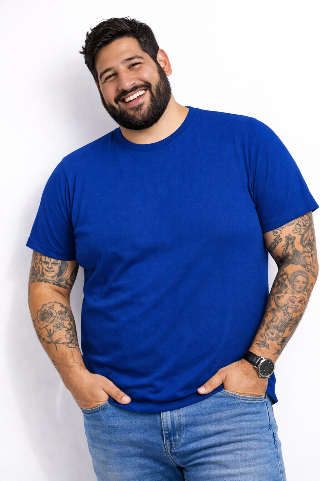 Polera Hombre Plus Size Atomic Premium 100% Algodón 150 g/m² – XL a 3XL (Lisa)