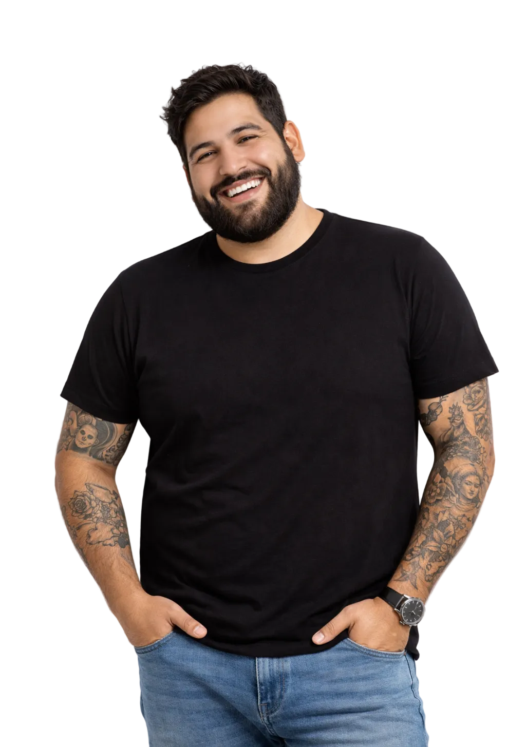Polera Hombre Plus Size Atomic Premium 100% Algodón 150 g/m² – XL a 3XL (Lisa)