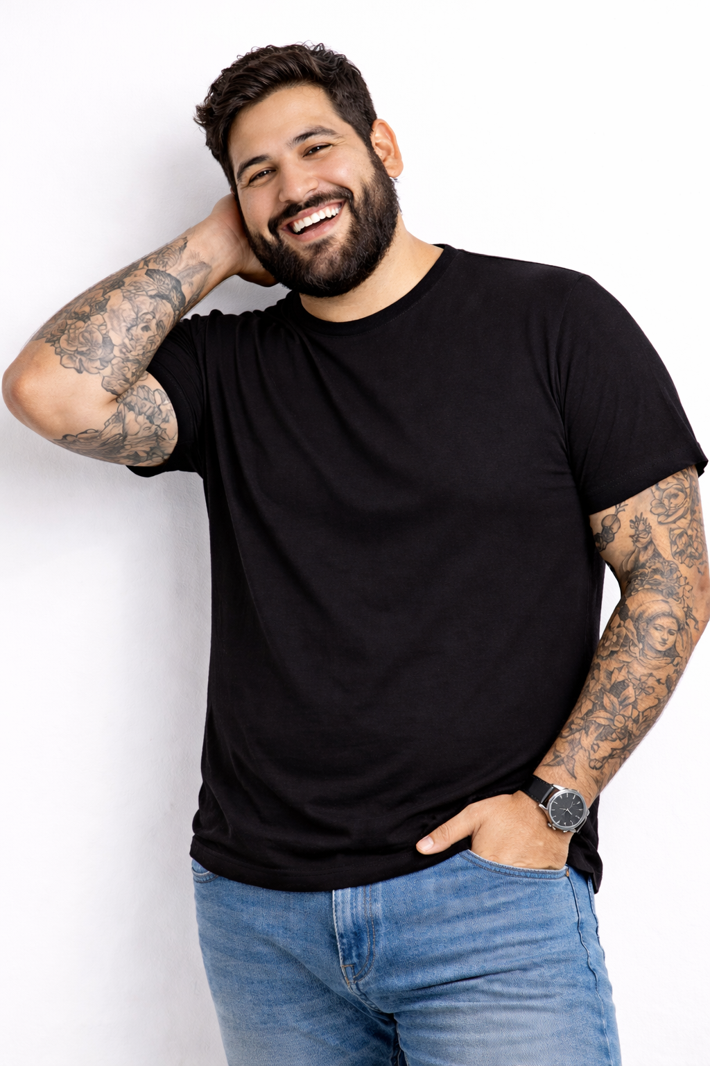 Polera Hombre Plus Size Atomic Premium 100% Algodón 150 g/m² – XL a 3XL (Lisa)