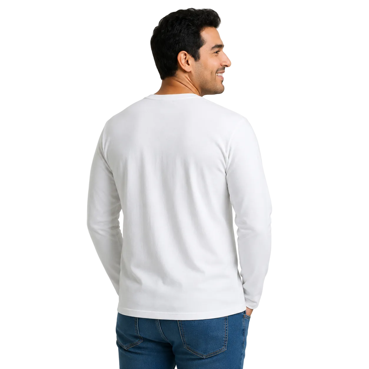 Polera Hombre Premium 100% Algodón M/L Blanca Talla 3xl