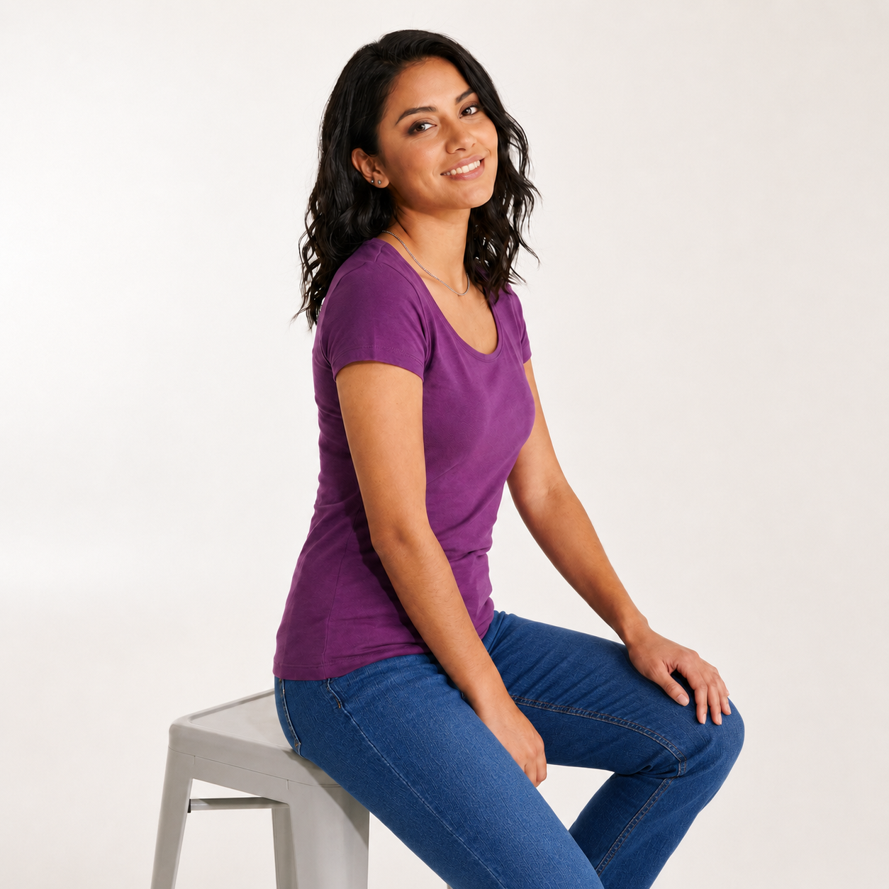Polera Premium Mujer, Algodón 100%, Suave, Escote Redondo