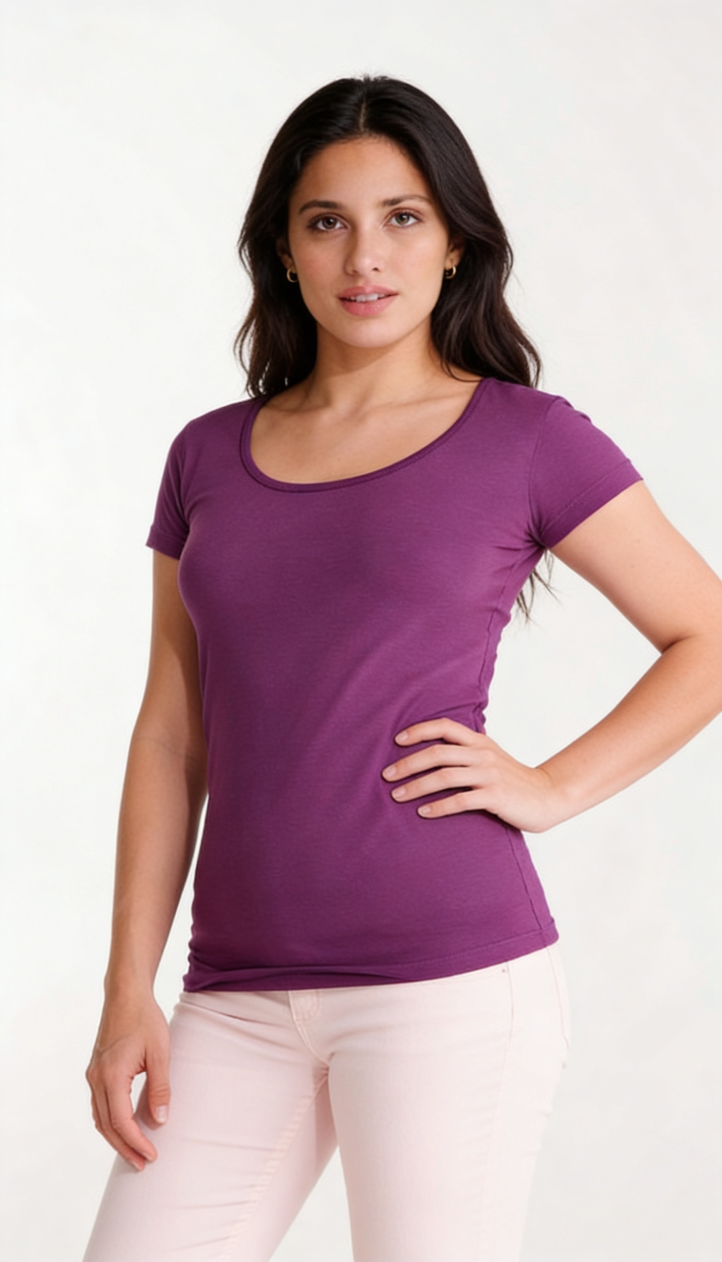Polera Premium Mujer, Algodón 100%, Suave, Escote Redondo