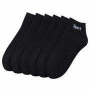 Pack 3 pares Calcetines Cortos Sport 100% Algodón color negro talla única 41-47