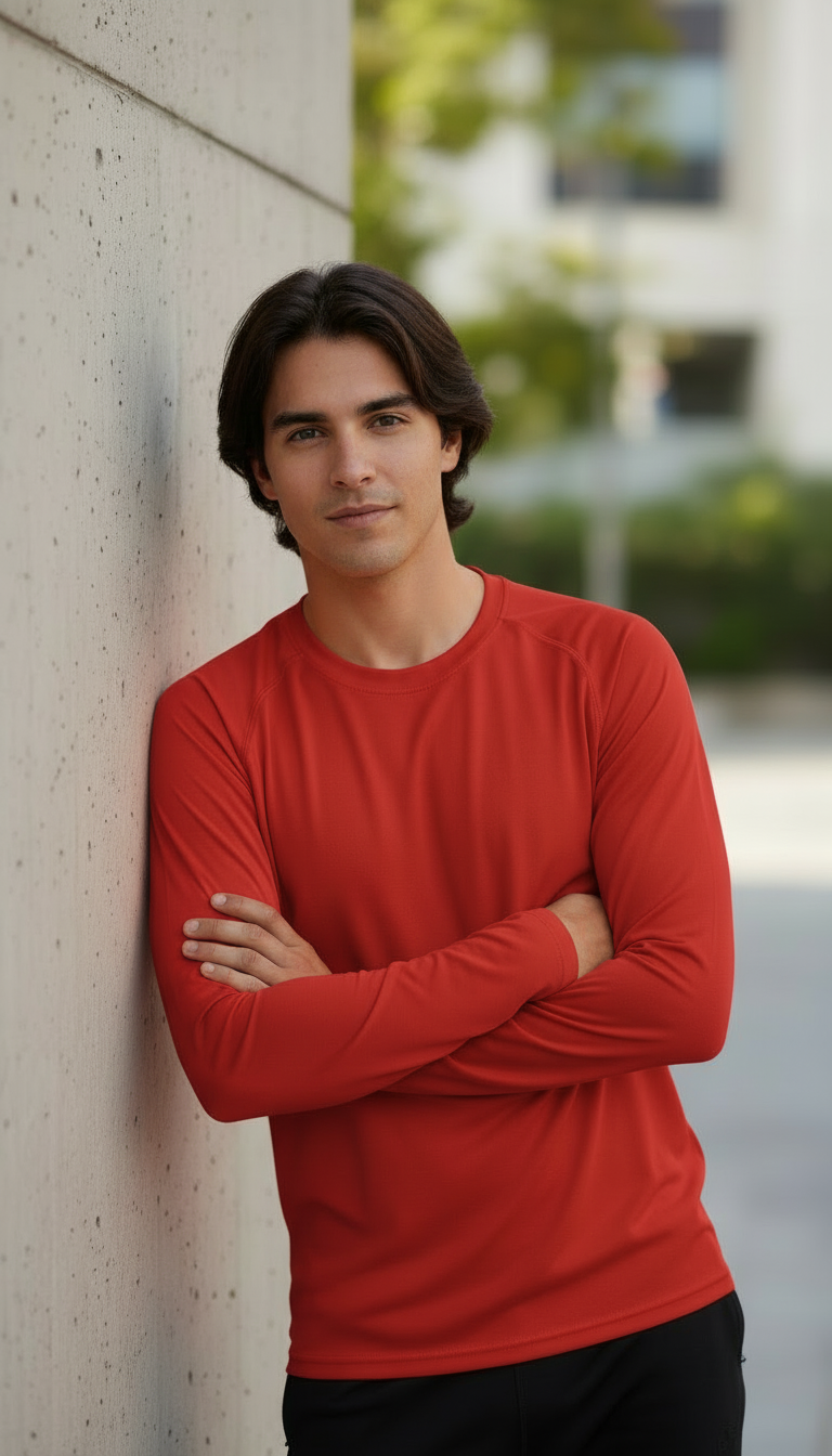 Polera Hombre Deportiva 100% Algodón M/L Tallas S-2xl