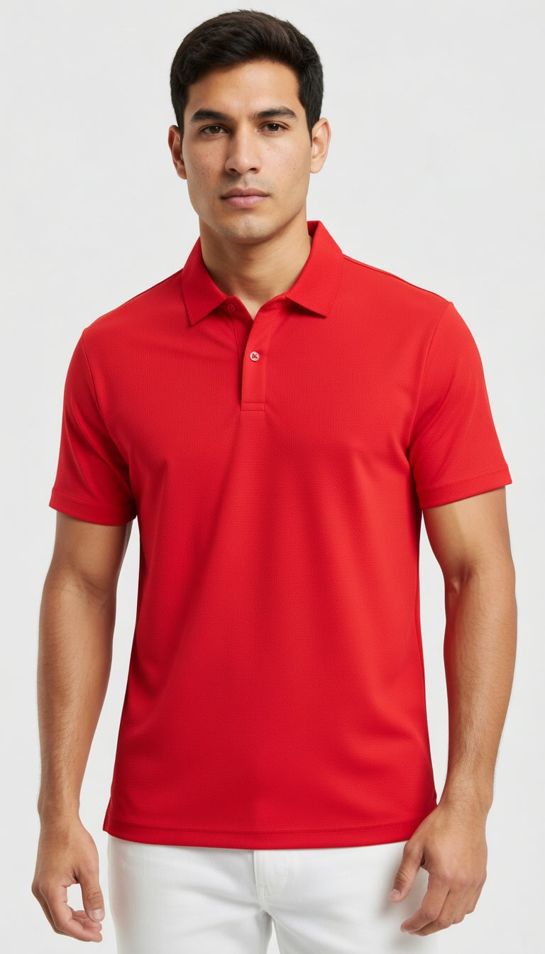 Polera Piqué Hombre Manga Corta Cuello Polo